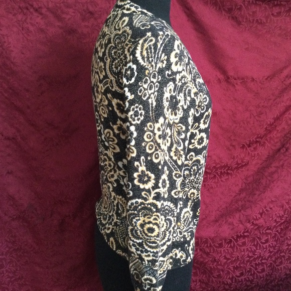 Talbots Gold Metallic Medium Petite Cardigan Holiday Party - Picture 4 of 11